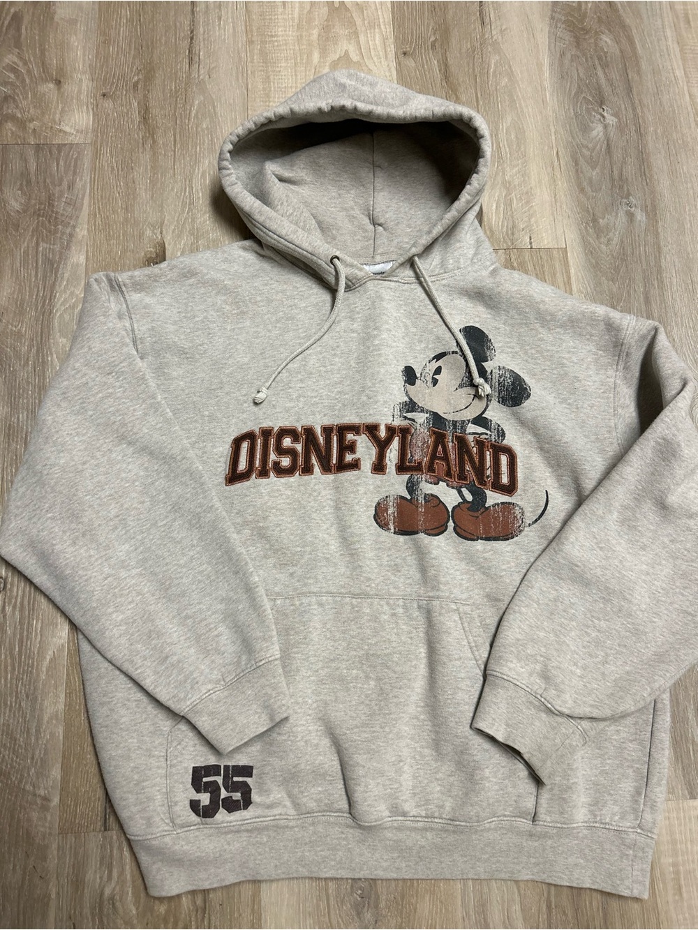 Disney Light Gray Hoodie with Vintage Mickey & Disneyland Cotton Hoodie
